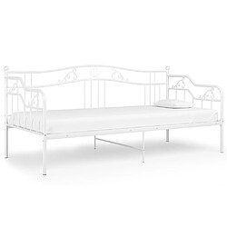 vidaXL Cadre de canapé-lit sans matelas blanc métal 90x200 cm