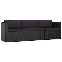 Acheter Maison Chic Salon de jardin 8 pcs + coussins - Mobilier/Meubles de jardin - Table et chaises d'extérieur Résine tressée Noir -MN67063