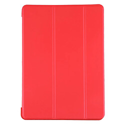 Wewoo Housse Étui Coque Boîtier de fond en plastique PU Déformation pliable cuir à gauche et à droite avec support à trois volets et Smart Sleep pour iPad Air3 2019 Rouge