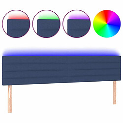 Maison Chic Tête de lit scandinave à LED,meuble de chambre Bleu 160x5x78/88 cm Tissu -MN29823