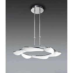 Luminaire Center Suspension Mistral télescopique 36W LED rond 3000K, 3240lm, chrome poli/acrylique givré