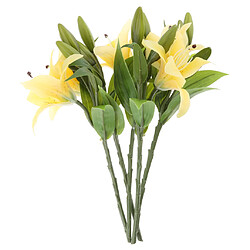 5 pièces / feutre artificiel lys fleur mariage maison bouquet décor jaune