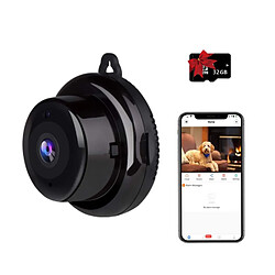 Chrono Mini caméra espion WiFi 1080P caméra de surveillance à domicile caméra de sécurité intérieure téléphone APP conversation bidirectionnelle noir