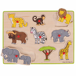 Bigjigs Toys Puzzle à soulever en bois - Safari