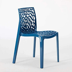 22 Chaises Gruvyer Grand Soleil nid d'abeille colorées promo prix stock, Couleur: Bleu