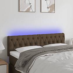 Maison Chic Tête de lit scandinave à LED,meuble de chambre Marron foncé 144x7x78/88 cm Tissu -MN62571