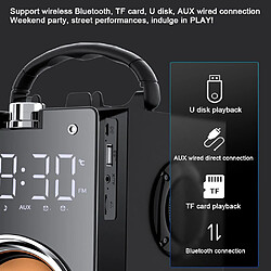 Acheter Universal Super Bass Bluetooth Haut-parleurs Portable Colonne portable, STEROWOORE STEREO 3D haute puissance Support Aux TF FM Radio | Haut-parleurs de plein air (Noir)