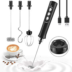 Universal Électrique Lait en poudre Mélangeur 3 en 1 Broyeur à 3 moustaches Chargeur USB Mélangeur à œufs Mousse de lait Café, Latte, Cappuccino