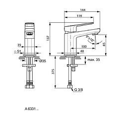 Ideal Standard - Mitigeur lavabo monotrou bec fix chromé 100mm sans tirette ni vidage - TONIC II