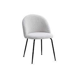 Acheter Vente-Unique Lot de 2 chaises en tissu bouclette et acier inoxydable noir - Blanc - MELBOURNE