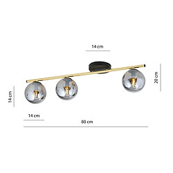 EPIKASA Plafonnier Monza, Or, Acier, 80x20x14 cm pas cher