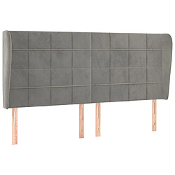 Maison Chic Tête de lit scandinave avec oreilles,meuble de chambre Gris clair 163x23x118/128 cm Velours -MN59534