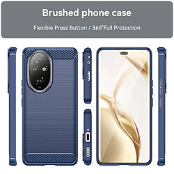 Htdmobiles Coque pour Honor 200 Pro 5G - housse etui silicone gel carbone + verre trempe - BLEU FONCE