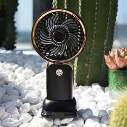 (Noir) Petit Ventilateur Portatif De Chargement Usb Avec Une Forte Brise Refroidissant Le Style Portable