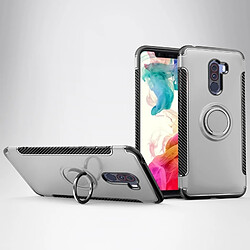 Wewoo Boitier magnétique de voiture anti-chute avec anneau de rotation d'armure pivotant à 360 degrés pour Xiaomi Pocophone F1 (Argent)