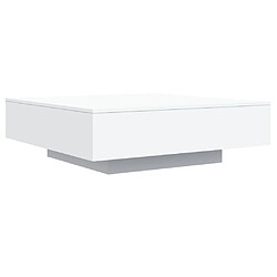 Avis Maison Chic Table basse pour salon | Table à café avec lumières LED blanc 100x100x31 cm -GKD30444