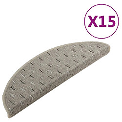 vidaXL Tapis de marches d'escalier 15 pcs Gris 56x17x3 cm