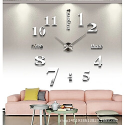 Wewoo Sticker blanc Horloge créative de mur d'autocollant de DIY 3D de miroir, taille: 120 * 120cm