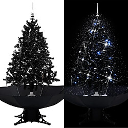 vidaXL Arbre de Noël neigeux avec base de parapluie Noir 140 cm PVC