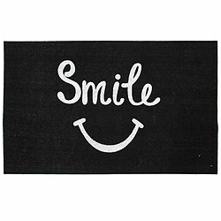 Paris Prix Tapis Imprimé Phosphorescent Smile 45x70cm Noir