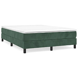 vidaXL Cadre de lit sans matelas vert foncé 140x200 cm velours