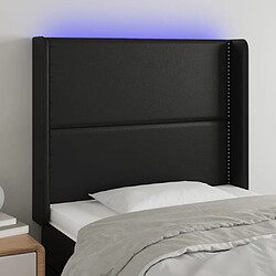 Maison Chic Tête de lit moderne à LED lumineuse pour chambre - Décoration de lit Noir 103x16x118/128 cm Similicuir -MN20743