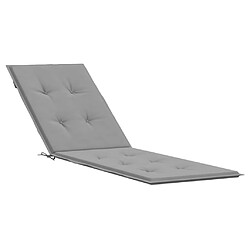 vidaXL Coussin de chaise de terrasse gris (75+105)x50x4 cm