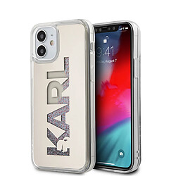 Karl Lagerfeld Etui pour iPhone 12 - Mini argent paillettes