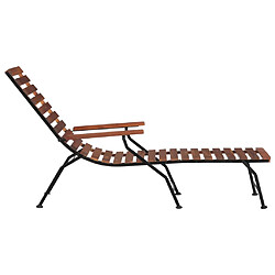 Helloshop26 Chaise longue d'extérieur bois d'acacia solide 02_0011891