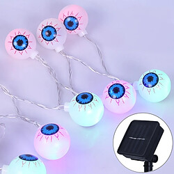 Wewoo 2.5m Ghost Eyes Design Coloré Light Halloween Série Solar Powered LED Light String, 20 LED Party Props Fée Décoration Nuit Lampe