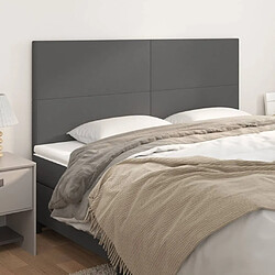 Maison Chic Lot de 4 Têtes de lit design pour chambre - Décoration de lit Gris 90x5x78/88 cm Similicuir -MN31537