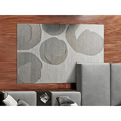 Vente-Unique Tapis à reliefs motifs abstraits en laine et viscose - 200 x 290 cm - 2200g/m2 - Gris - KUMASI 