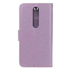 Avis Etui en PU fleur de papillon violet clair avec support pour votre Nokia 4.2 (2019)