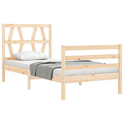 Acheter Maison Chic Cadre/structure de lit avec tête de lit pour adulte - Lit Moderne Chambre simple bois massif -MN86295