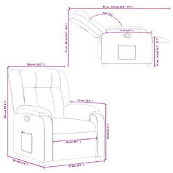 vidaXL Fauteuil inclinable Gris foncé Tissu pas cher