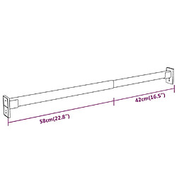 vidaXL Rails de garde-robe télescopiques 4 pcs Argenté 58-100 cm pas cher