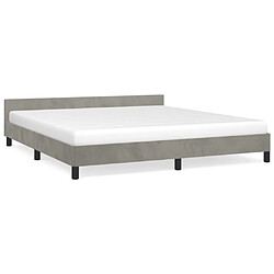 Maison Chic Lit adulte - Cadre Structure de lit avec tête de lit Contemporain Gris clair 180x200 cm Velours -MN89160