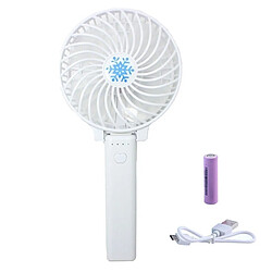 (2) Mini Refroidisseur de Ventilateur de Bureau Pliant Portatif Blanc Refroidissant USB Rechargeable