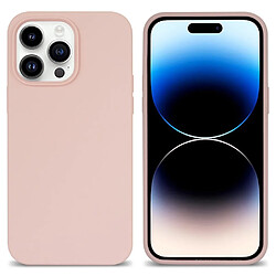 Coque en silicone anti-rayures, revêtement de fibres pour votre iPhone 14 Pro - rose