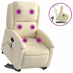 Maison Chic Fauteuil Relax pour salon, Fauteuil inclinable de massage Crème Tissu -GKD30464