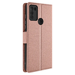 Avizar Étui Motorola Moto G50 Porte-cartes Support vidéo Double Languette rose gold