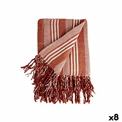 Gift Decor Foulard multi-usages Rayures 235 x 205 cm Blanc Rouge (8 Unités)