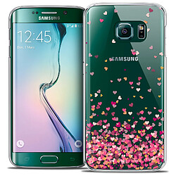 Acheter Caseink Coque Housse Etui Samsung Galaxy S6 Edge [Crystal HD Collection Sweetie Design Heart Flakes - Rigide - Ultra Fin - Imprimé en France]