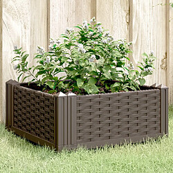 vidaXL Jardinière avec piquets marron 42,5x42,5x28,5 cm PP