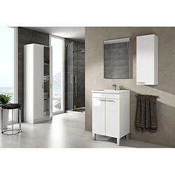 Acheter Alter Unité murale suspendue pour salle de bain avec une porte et une étagère interne, couleur blanc brillant, Mesure 30 x 85 x 25 cm