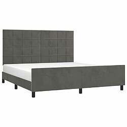 Avis Maison Chic Lit adulte - Cadre Structure de lit avec tête de lit Contemporain Gris foncé 180x200 cm Velours -MN83302