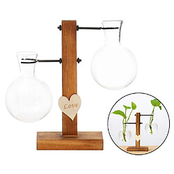 Acheter Décor De Bureau De Cadre En Bois Transparent De Pot De Fleur De Vase De Plante Hydroponique B