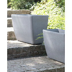 Beliani Lot de 2 pots de fleurs en pierre grise 74 x 32 x 45 cm BARIS