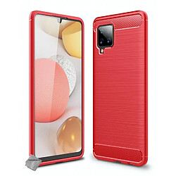 Htdmobiles Coque silicone gel carbone pour Samsung Galaxy A42 5G + film ecran - ROUGE