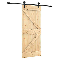 vidaXL Porte coulissante et kit de quincaillerie 85x210 cm pin massif